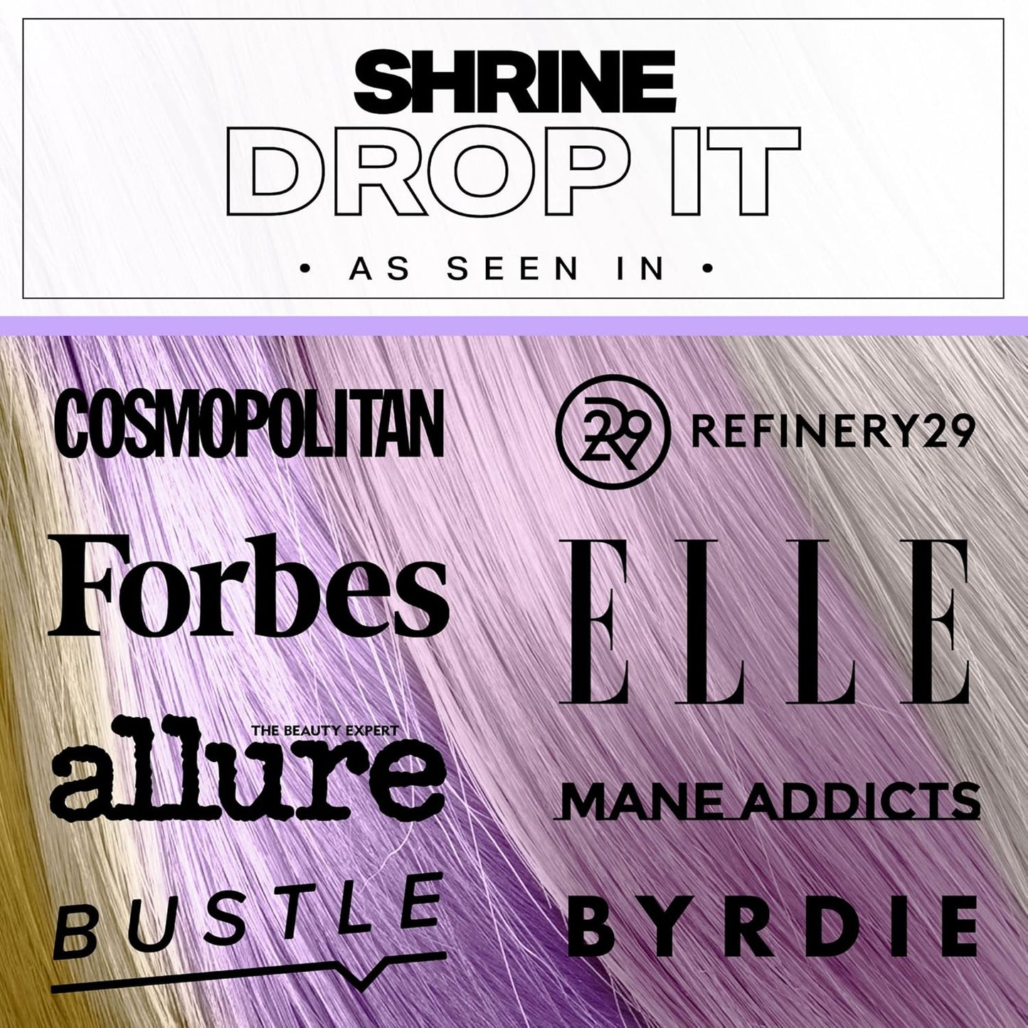 SHRINE Drop-It WHITE BLONDE Toner | Customisable Anti-Brass Toner Drops to Remove Yellow Tones | Icy &amp; Cool Blonde Finish | Vegan, Cruelty-Free, Damage-Free Conditioning Toner | 200 drops/bottle