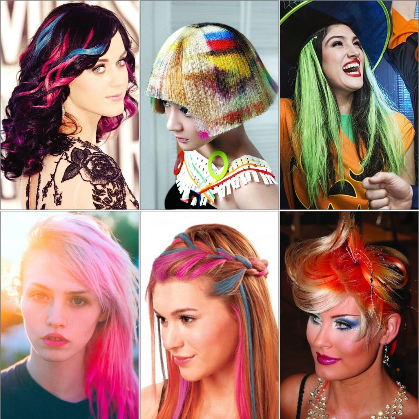 BATTOP 10PCS Hair Chalk Comb Temporary Bright Hair Color Cream for Girls Kids Easy Washable Hair Dye Colourful Great Games Birthday Girls Halloween Makeup Christmas