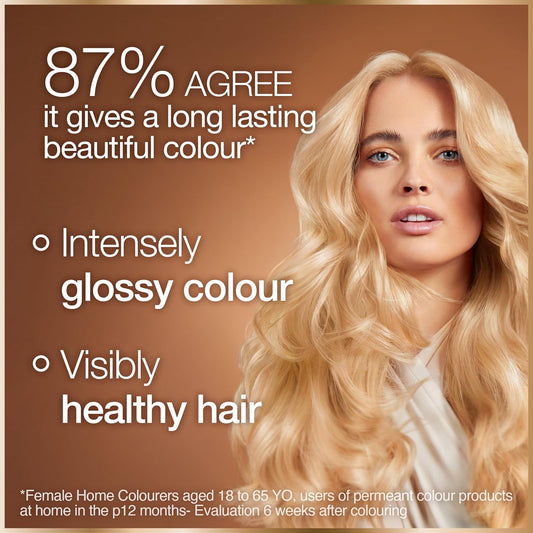 Garnier GOOD Permanent Hair Dye, 9.1 Vanilla Blonde. Delivers 100% grey coverage and 8-week colour. No ammonia, vegan shea butter formula for vibrant, luminous blonde on all hair types.