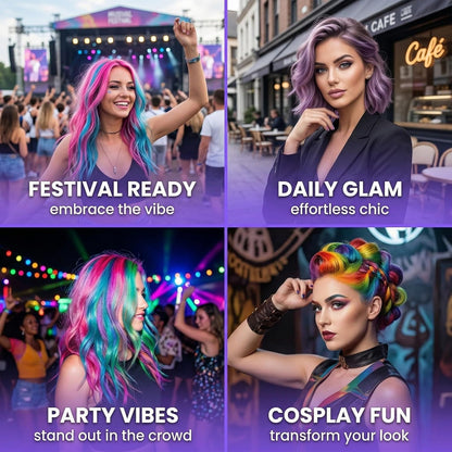 Hair Chalk Comb for Girls and Kids, 6 Colour Washable Temporary Hair Dye, Hair Colour Spray Makeup Kit, coloured hair spray wash out kids