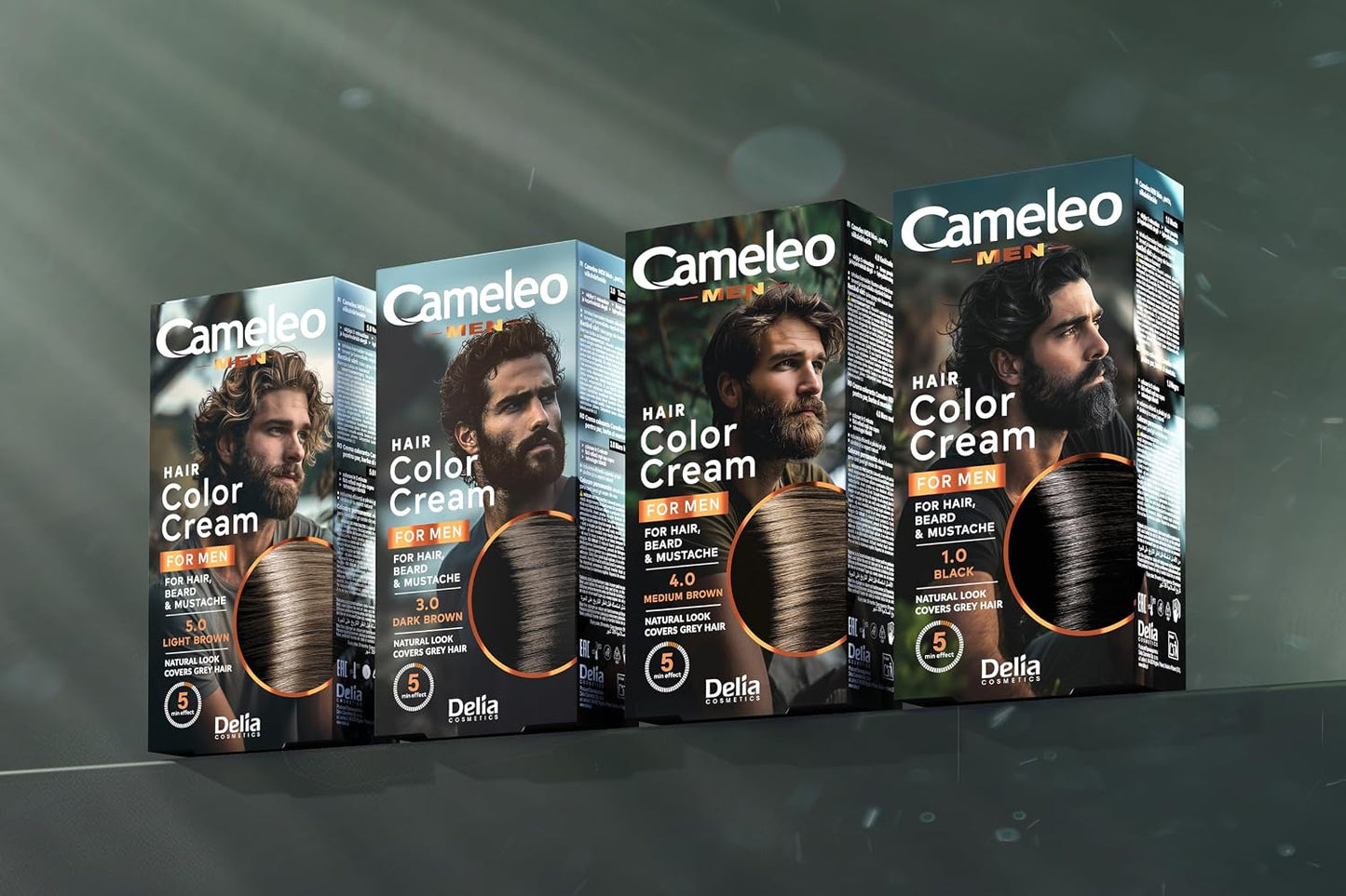 Cameleo Men - Permanent Hair Dye | Dark Brown Colour for Hair Beard &amp; Moustache | Natural Colour Effect in 5 Minutes | Cover Grey Hair | Ammonia FREE | 30ml