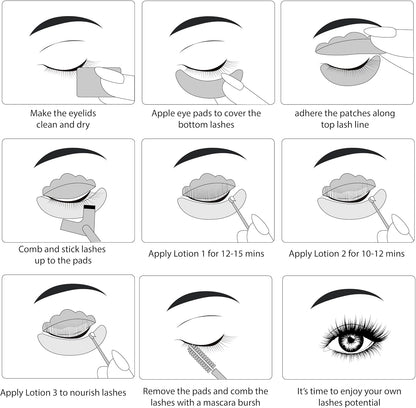 Luxe Cosmetics - Lash Lift Kit - Complete Set for Eyelash Lifting - New Pro Version - Easy to Apply and Long Lasting Finish - Professional Results up to 8 Weeks from Home- Includes 3 Applications