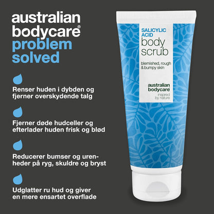 Salicylic Acid Body Exfoliator Scrub for Spots on Back, Bum and Chest – Removes Impurities and Unclogs Pores with Glycolic Acid and Apricot Seed – BHA &amp; AHA Peeling