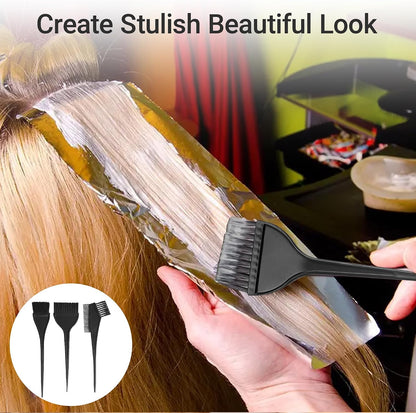 Punched Hole Highlighting Cap with 3 Hair Coloring Brushes and Needle, Silicone Highlight Cap, Professional Highlighting Kit for Color Hair Salon Hairdressing Dyeing Staining Tools for Women Men