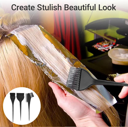 Punched Hole Highlighting Cap with 3 Hair Coloring Brushes and Needle, Silicone Highlight Cap, Professional Highlighting Kit for Color Hair Salon Hairdressing Dyeing Staining Tools for Women Men
