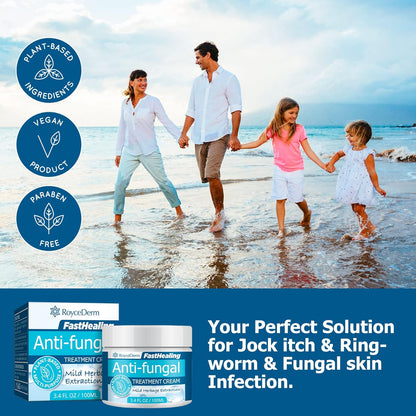 Roycederm Antifungal Treatment Cream for Skin: Anti-Fungal Cream for Jock Itch, Ringworm, Athlete's Foot &amp; Rash Relief - Strong Fungal Care for Men &amp; Women - Gentle Formula for Itchy Skin &amp; Tinea