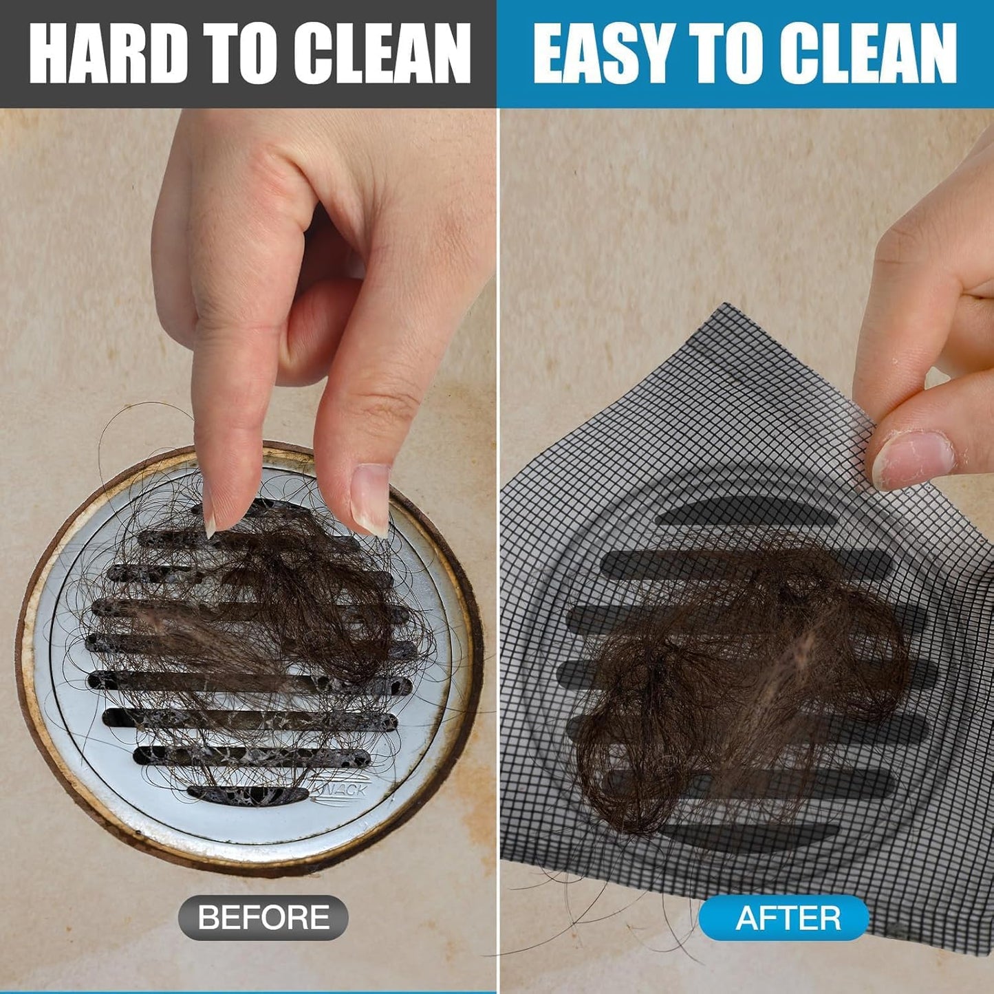 Shower Drain Hair Catcher, 10cm x 10m Self Adhesive Disposable Shower Drain Adapter, Drain Mesh Sticker Hair Sticker For Shower, with Plastic Spatula, for Bathroom, Kitchen Drain Protectors (10cm*10m)