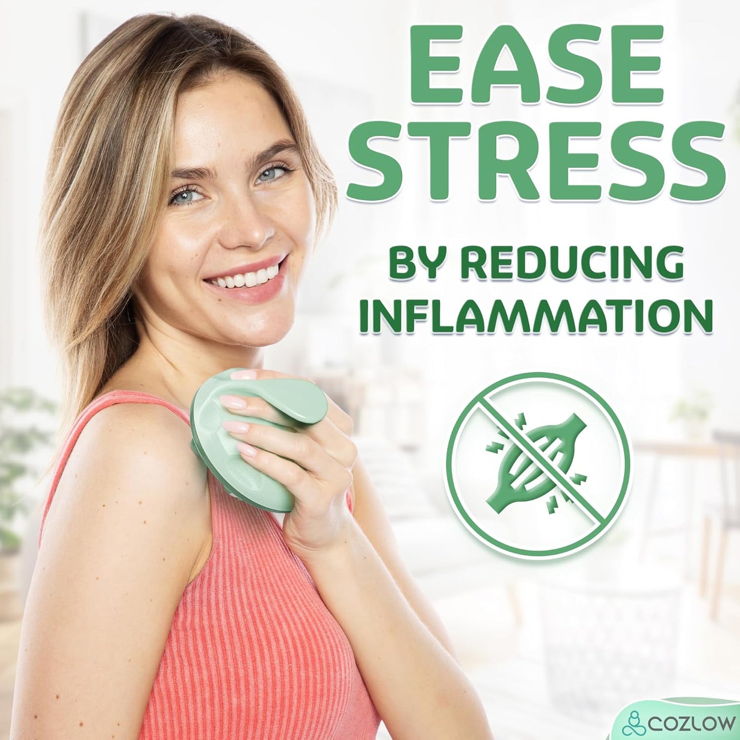 Lymphatic Massager - Handheld Drainage Roller Massage Tool to Help Support Lymph System Care by Promoting Circulation, which May Decrease Appearance of Cellulite - by Cozlow