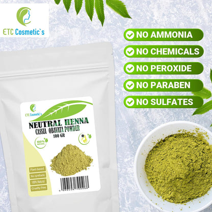 Cassia Obovata Powder (Neutral Henna, cassia powder) - 100 gr - Has conditioner and scalp balancing properties, gives strength and shine, improves the appearance of the hair.