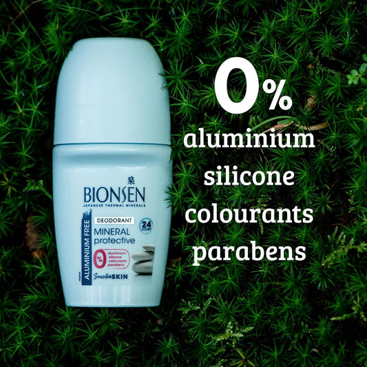 Bionsen Mineral Protective Roll-On Deodorant, 0 Percent Aluminum, Paraben Free, All-Day Freshness for Sensitive Skin, 50ml, 3 Pack