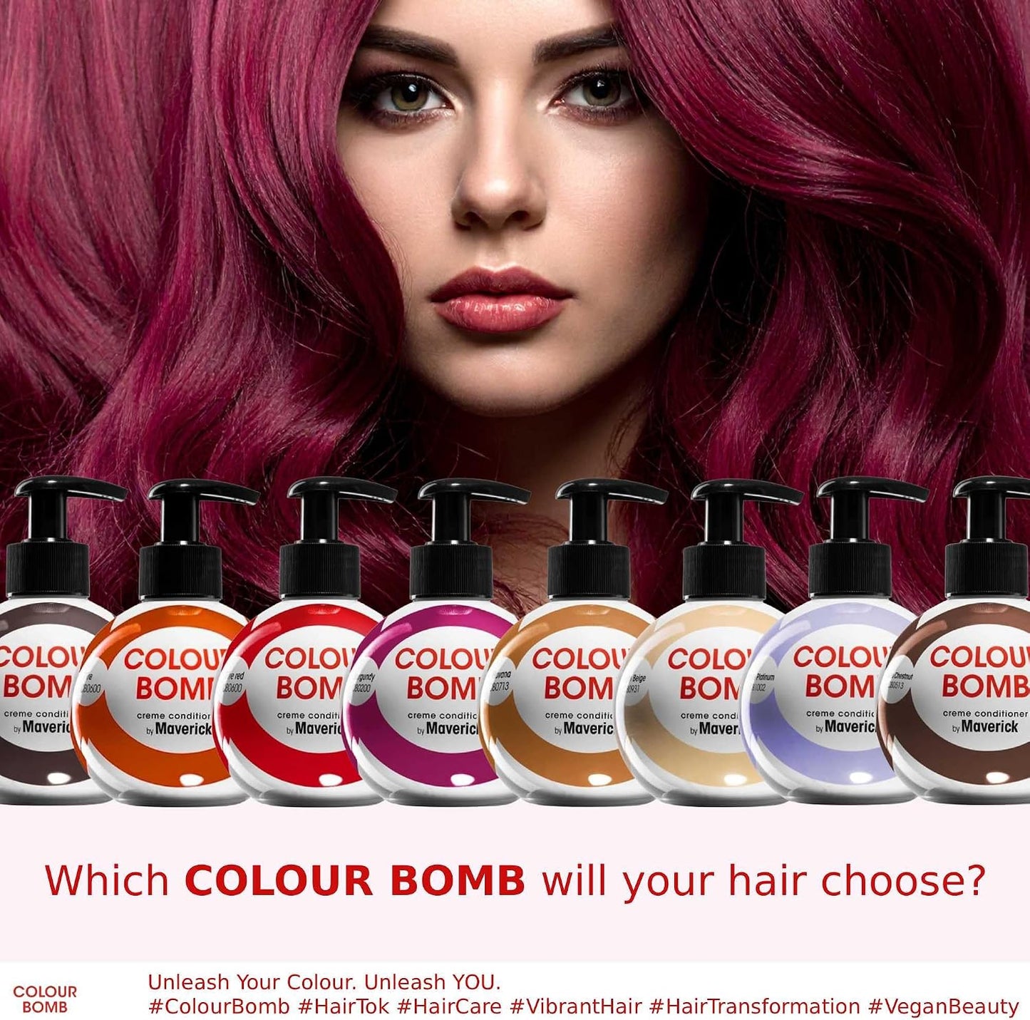 Burgundy Colour Depositing Conditioner 250ml | Vibrant Gloss &amp; Shine, Softening &amp; Nourishing Colour Refresh Treatment, No Mix, Vegan, Ammonia &amp; Peroxide Free