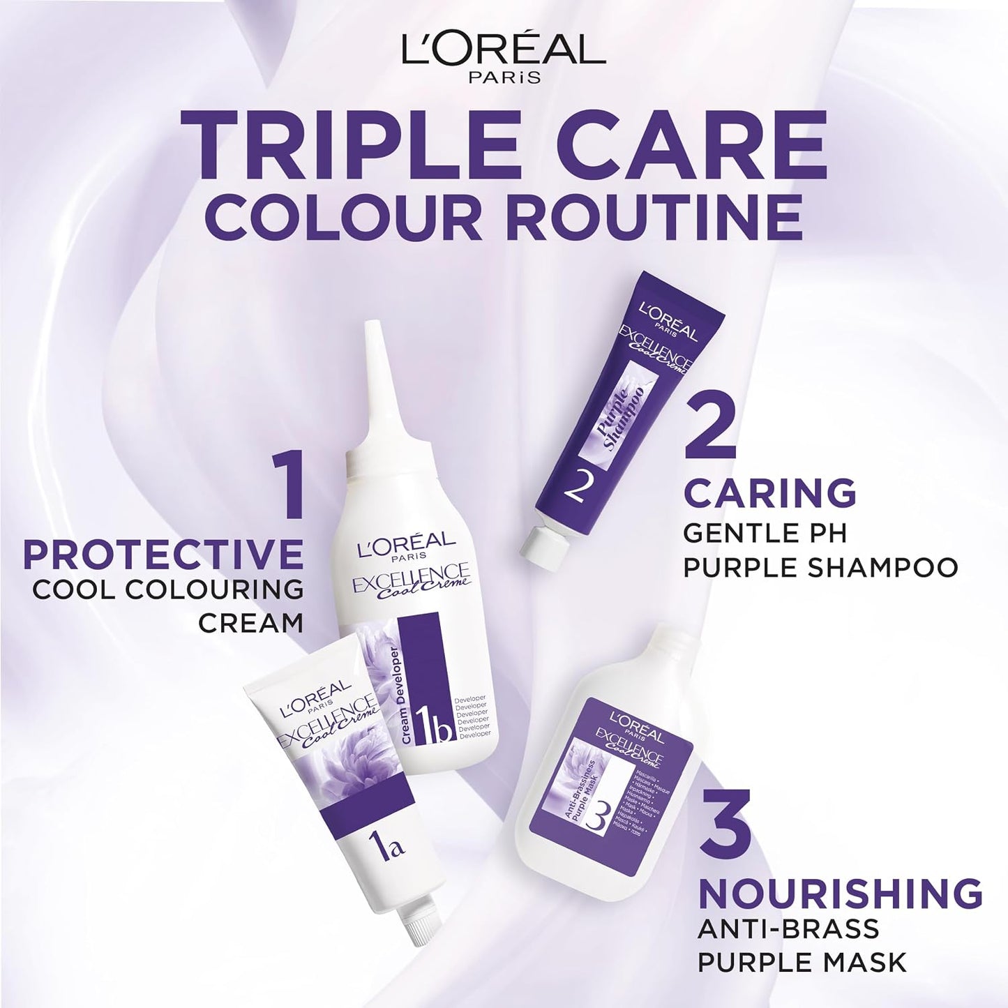 L'Oréal Paris Excellence Cool Crème Permanent Hair Dye, Radiant At-Home Hair Colour with up to 100% Grey Coverage, Pro-Keratin, Up to 8 Weeks of Colour, Colour: 5.11 Ultra Ash Light Brown
