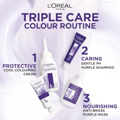 L'Oréal Paris Excellence Cool Crème Permanent Hair Dye, Radiant At-Home Hair Colour with up to 100% Grey Coverage, Pro-Keratin, Up to 8 Weeks of Colour, Colour: 5.11 Ultra Ash Light Brown