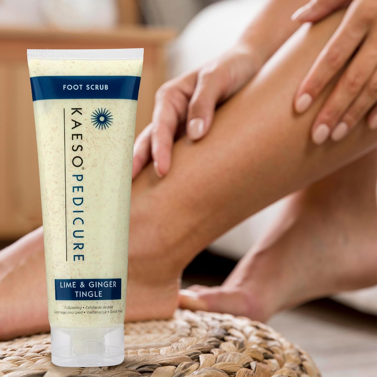 Kaeso Lime &amp; Ginger Tingle Foot Scrub 250ml – Exfoliating Foot Scrub for Smooth &amp; Soft Feet – Refreshing &amp; Revitalising Foot Care – Professional Skincare