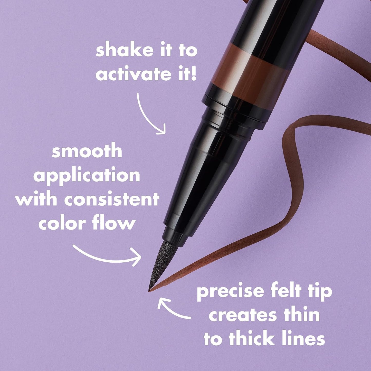 e.l.f. H2O Proof Eyeliner Pen, Felt Tip, Waterproof, Long-Lasting, High-Pigment Liner for Bold Looks, Vegan &amp; Cruelty-Free, Deep Brown