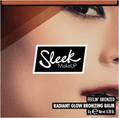 Sleek MakeUP Feelin’ Bronzed Radiant Glow Bronzing Balm, Creamy and Blendable Balm Enriched with Vitamin E, Santa Cruz (Light), 8 g