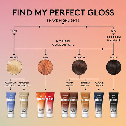 Josh Wood Hair Gloss (Black) - Semi-permanent gloss, adds shine to your black and dark brunette hair - Lasts up to 6 washes - 100% Vegan - Cream (100ml)