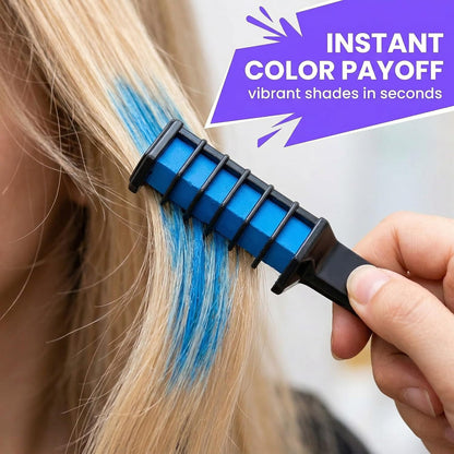 Hair Chalk Comb for Girls and Kids, 6 Colour Washable Temporary Hair Dye, Hair Colour Spray Makeup Kit, coloured hair spray wash out kids