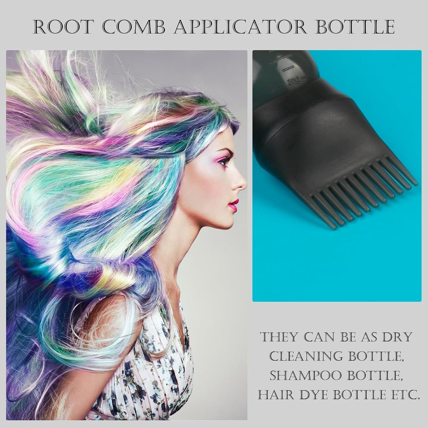 Hair Spray Bottles with Comb Applicator,2 PCS 200ml Continuous Fine Mist Water Sprayer Hair 170ml Oil Root Comb Bottle for Styling Plants Cleaning for Salon Hairstyling Plant Watering Cleaning