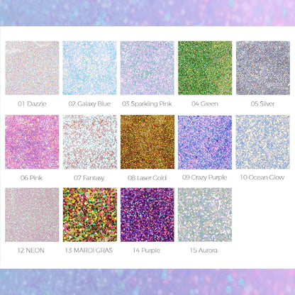 Prreal Roll-on Body Glitter Gel, Mermaid Sequins Glitter Face, Holographic Hair Glitters Makeup, Sparkle Body Shimmer for Liquid Eyeshadow Festival Party Rave Accessories,#15 Aurora