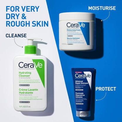 CeraVe Advanced Repair Ointment for Very Dry Chapped Skin With 3 Essential Ceramides, Pharmaceutical-Grade Petrolatum, Hyaluronic Acid, Face Body &amp; Lips, Dermatologist Developed, 88ml