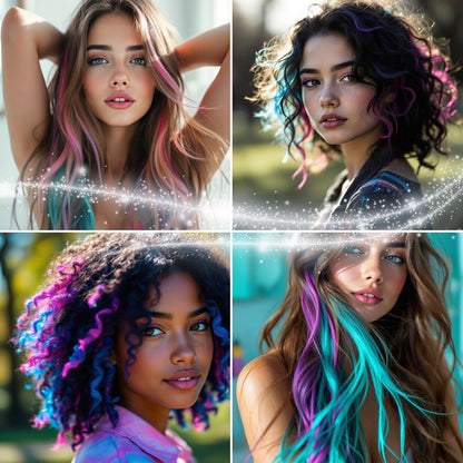 12 Hair chalks, 12 NEON &amp; METALLIC hair chalk, Non-Toxic Easy Washable Hair Dye Colourful, METALLIC &amp; NEON hair chalk - Perfect for Festivals, Halloween, Parties, hair chalks for girls