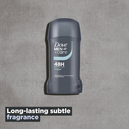 Dove Men+Care Clean Comfort Anti-Perspirant Deodorant Stick with Moisturising Cream, 48-Hour Protection, 50 ml, Pack of 6