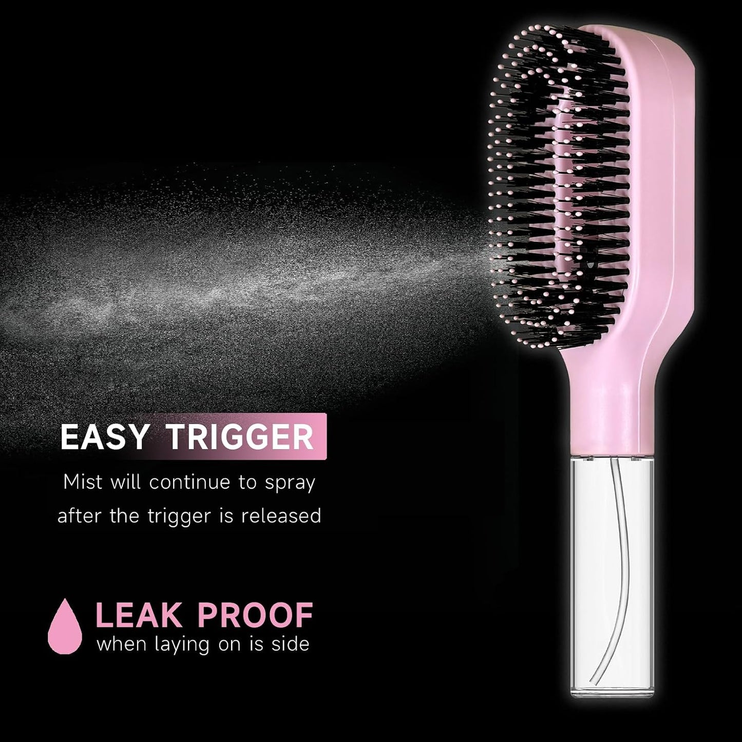 2 in 1 Detangling Brush, with Integrated Spray Atomizer, Detangling Brush for Curly and Wavy Hair, for Curly, Wavy, and Straight Hair, Anti-Tangle Brush for Hair Care