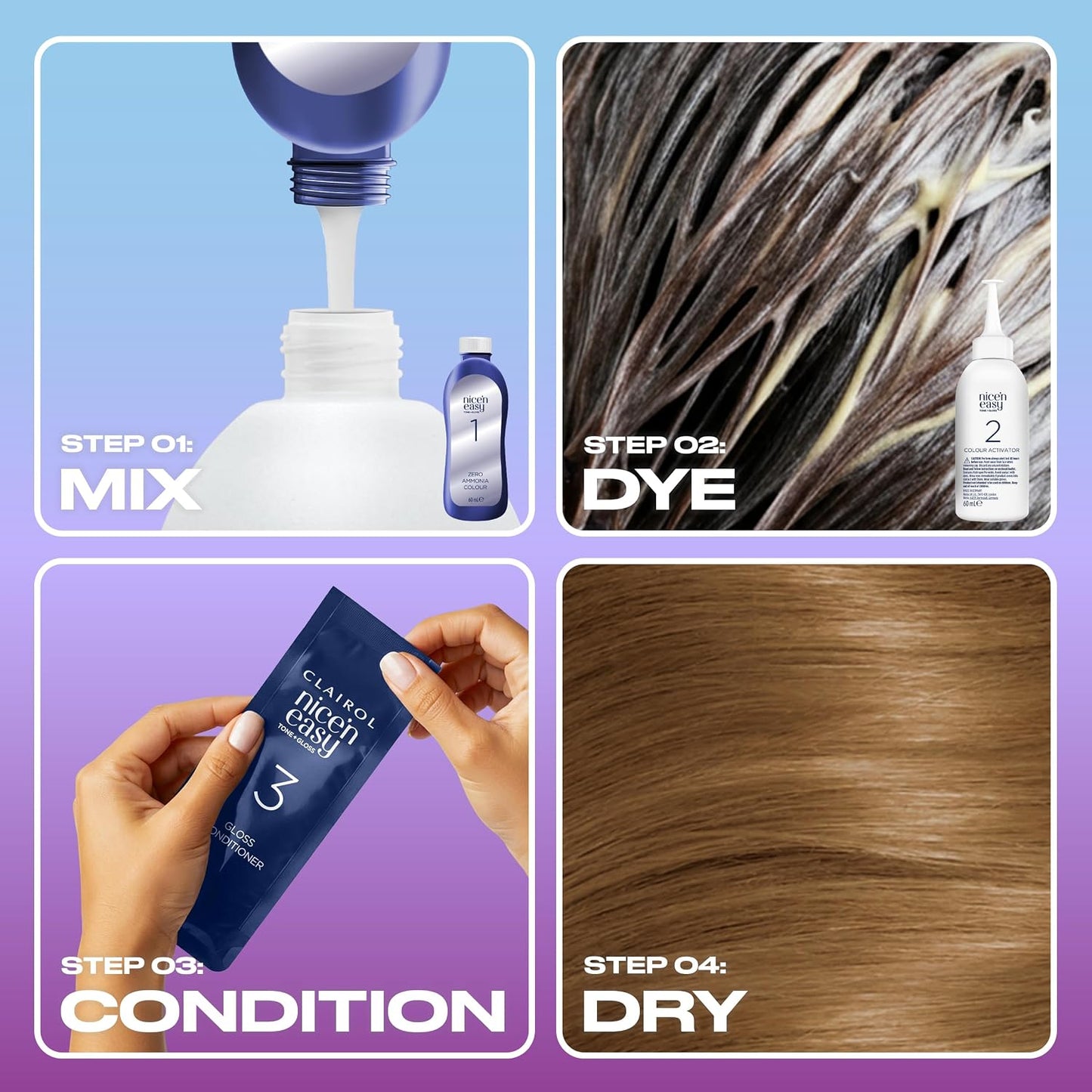 Clairol Nice'n Easy Tone+Gloss Semi Permanent Hair Dye - 811/73 Medium Ash Blonde
