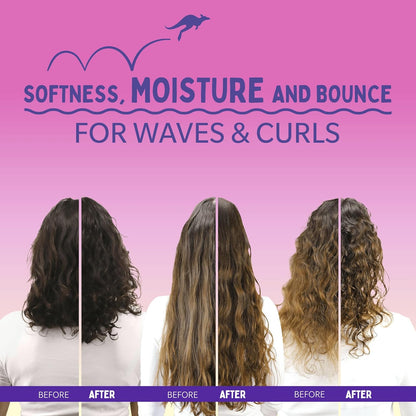 Aussie Bouncy Curls Shampoo 1000ml. Gentle Cleansing and Moisture for Waves, Curls and Coils with 48H Anti-Frizz Effect. Infused with Australian White Strawberry. Sulphate-Free, Vegan and Cruelty-Free