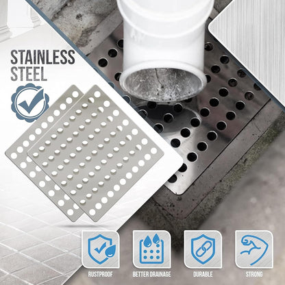 2-Pack 15x15 Centimeter Rustproof Stainless Steel Swirl Drain Covers - Hopper Lids - Outdoor Drain Cover - Metal Drain Covers Outdoor