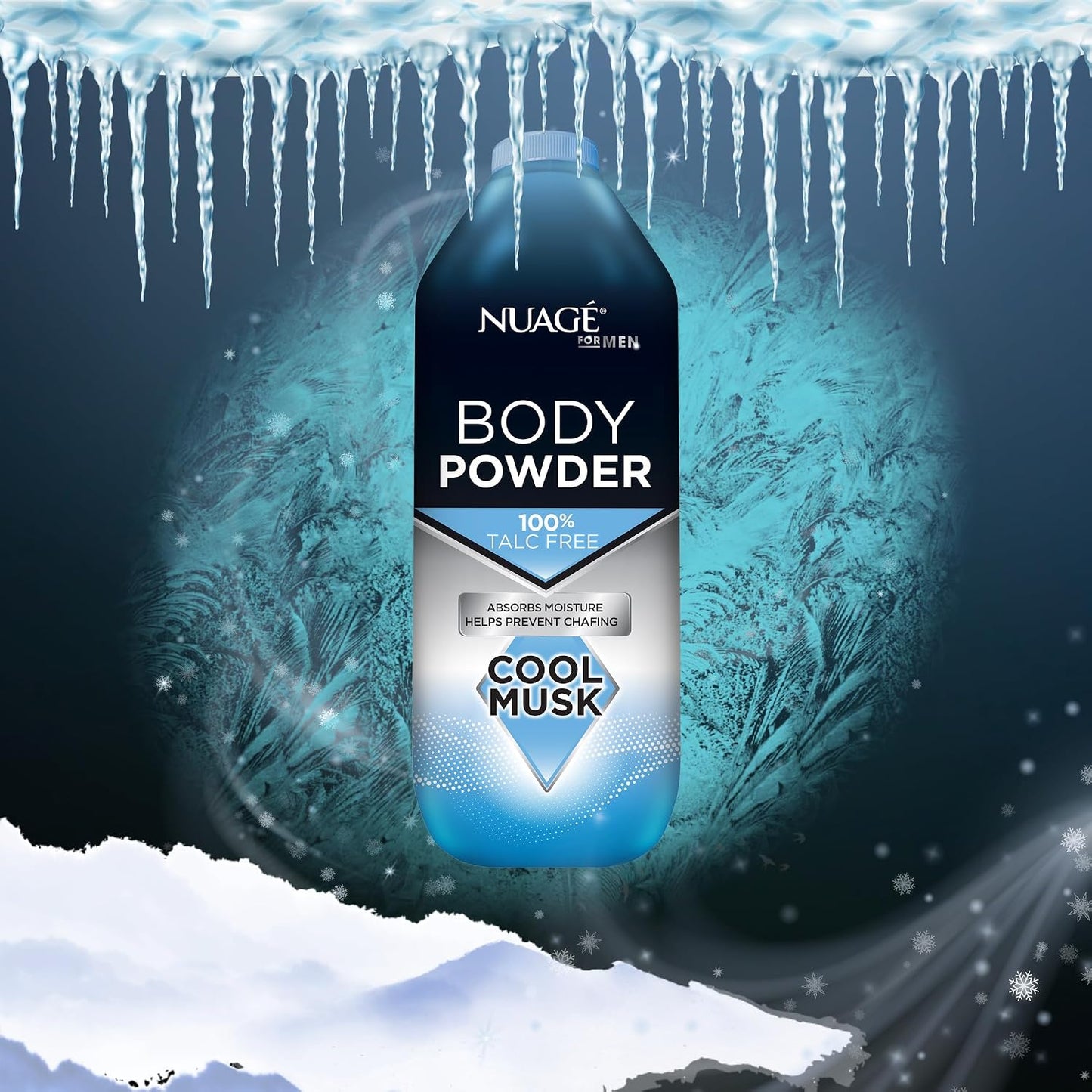 New Nuage Talc Free Body Powder for Men Bundle – 250g Cool Musk &amp; 250g Aqua Fresh – 2 Pk Talc Free Powder for Women &amp; Men – Anti-Chafing &amp; Fresh Skin by GBH