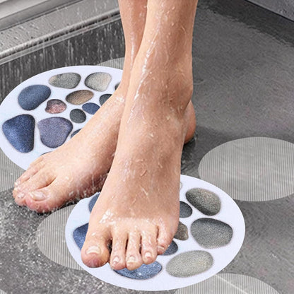 10 Pcs Non Slip Bath Stickers, Round Anti Slip Shower Stickers with Scraper, Self-Adhesive Safety Bathtub Treads for Bath Tub, Shower Room, Stairs and Slippery Surfaces (15cm Diameter)