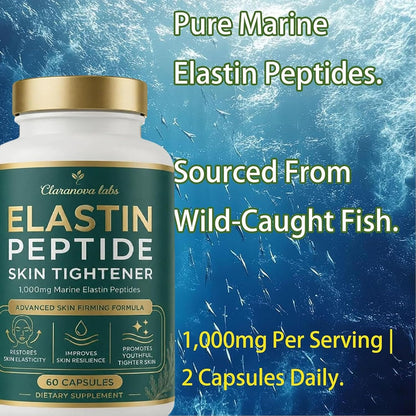 Claranova Elastin Peptides, Elastin Peptide Skin Tightening Formula, 1000 mg, Suitable for Women and Men (1PC)
