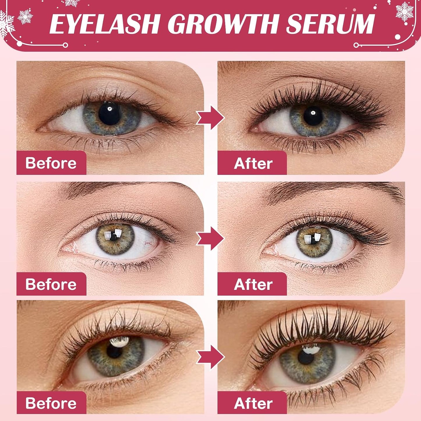 Eyelash Growth Serum, Eyebrow &amp; Lash Serum for Longer and Thickness,5ml | Infused with hyaluronic acid, nourishes lashes to look longer thicker fuller, vegan cruelty-free, travel size
