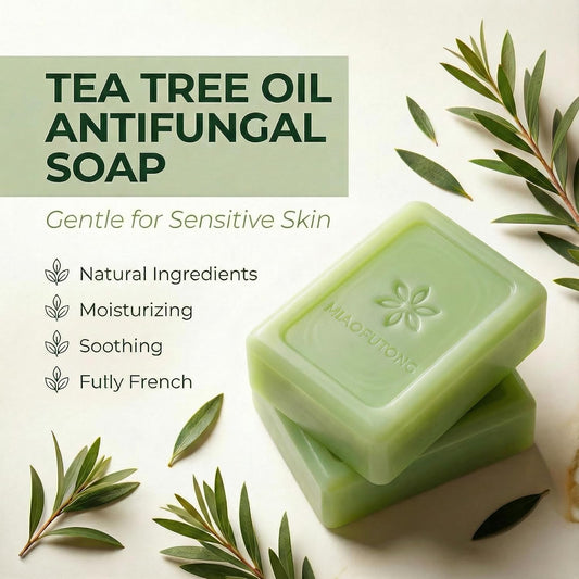 Tea Tree Soap 3x 115G- Natural Soap for Sensitive Skin, Body, Hair &amp; Shaving - with Tea Tree Oil, Fragrance-Light, Rinse Clean