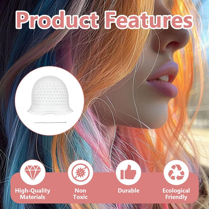 Silicone Highlighting Cap and Hook Needle Kit, Reusable Professional Unisex Hair Streaking Cap, Hair Dyeing/Coloring Hat for Hair Staining, Salon and Home Use