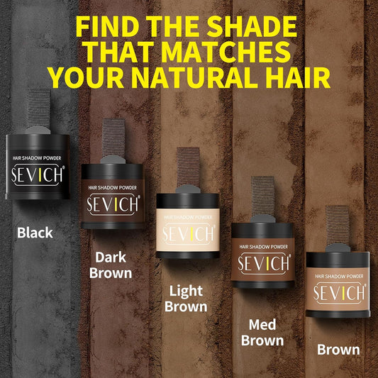 Sevich Hairline Powder 10g Large Capacity,Instantly Conceals Hair Loss,Root Touch up Powder,Hair Shadow Toppers for Women &amp; Men Thinning Gray Hair,48H Makeup Lasting,1 Box = 2.5 Boxes,Dark Brown