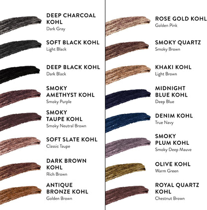 LAURA GELLER NEW YORK Longwear Kohl Kajal Eyeliner Pencil (Smoky Taupe Kohl) Hydrating &amp; Vibrant Eyeliner Pencil With Built in Sharpener For Expert Precision, Glides On Effortlessly