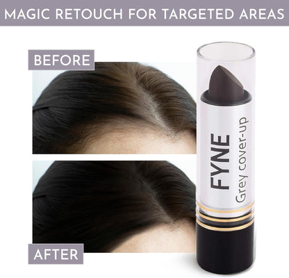 FYNE Root Touch Up Cover Stick - Instant Dark Brown Grey Hair Cover Up - Magic Retouch Temporary Hair Colour for Men &amp; Women