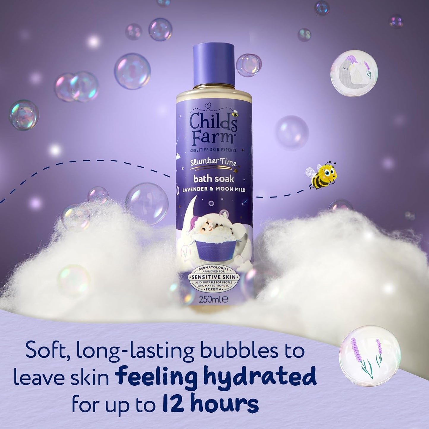 Evening bubbles that whisper “good night”