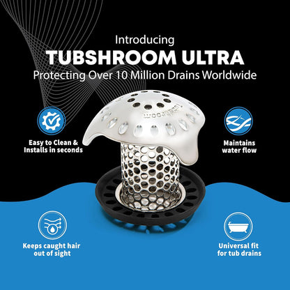 TubShroom Bathtub Hair Catcher Drain Protector Silicone Stainless Steel Standard