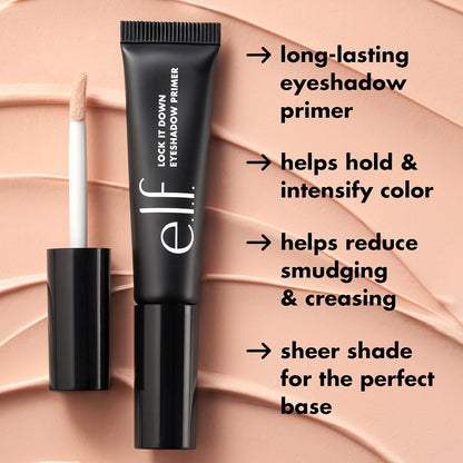 e.l.f. Lock It Down Eyeshadow Primer, Smooth, Creamy Primer For Long-Lasting Eyeshadow, Intensifies Liquid &amp; Powder Colour, Vegan &amp; Cruelty-free