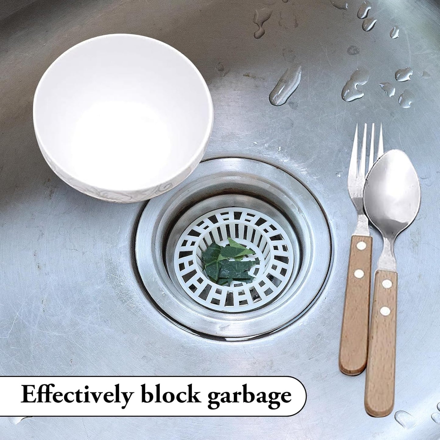 2 Pcs Plastic Sink Strainer, White Drain Hair Catcher Hair Plug Hole Plastic Lightweight Sink Filter Hair Trap Catch Waste Filter Plug Drain Filter Hair Stopper for Kitchen Bathroom Bathtub Shower