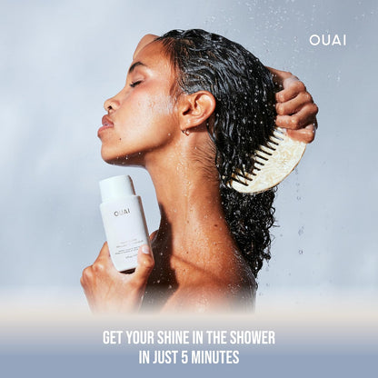 OUAI Hair Gloss - In-Shower Shiny Hair Treatment with Frizz Control - Heat Protectant Hair Glaze Infused with Hyaluronic Acid, Rice Water + Panthenol - Paraben, Phthalate &amp; Sulfate Free (177ml)