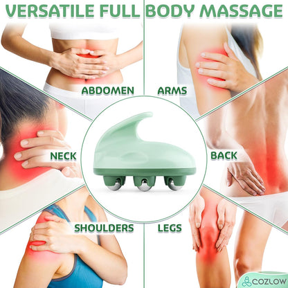 Lymphatic Massager - Handheld Drainage Roller Massage Tool to Help Support Lymph System Care by Promoting Circulation, which May Decrease Appearance of Cellulite - by Cozlow