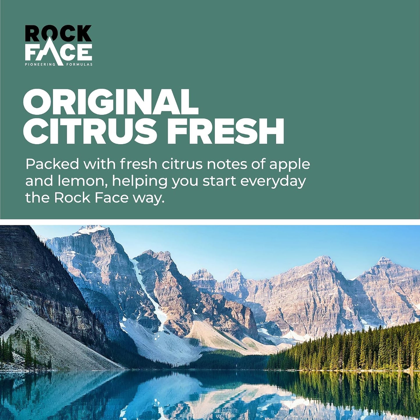 Rock Face Antiperspirant Deodorant for Men - Original Fresh Citrus Scent, 200ml Spray, 48 Hour Protection, Non-Staining