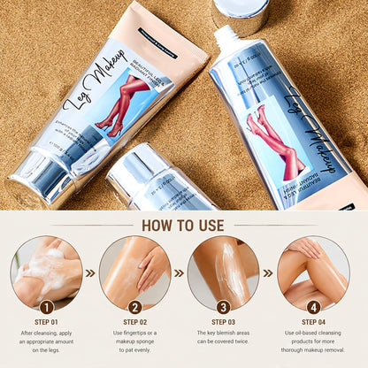 Leg Makeup Waterproof No Transfer Tattoo Cover Up Makeup Body Coverage PerfectorFull Coverage Foundation With Large Brush for Daily Wear Natural Skin 02