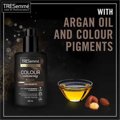 TRESemmé Dark Brunette Colour Enhancing Hair Mask with colour pigments &amp; argan oil for a vibrant colour with brilliant shine between colourings 200 ml