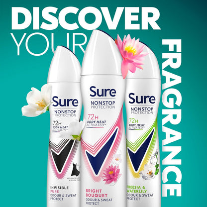 Sure Anti-Perspirant Deodorant Aerosol Bright Bouquet Nonstop Protection 150 ml